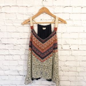 Jolt boho tank racerback flowy floral top